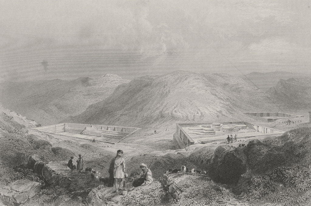 ISRAEL. Solomon's pools(Bethlehem)-Bartlett 1847 old antique print picture